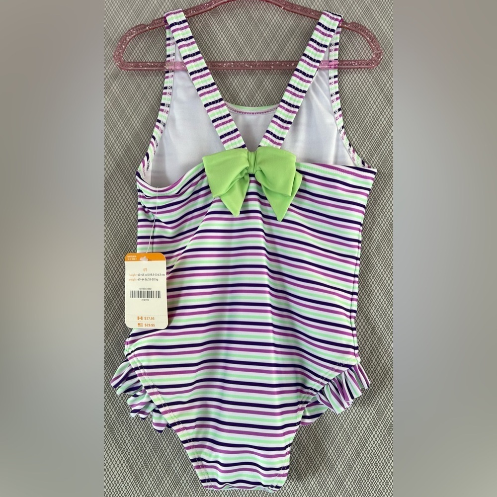 Gymboree- Striped Pineapple Swimsuit (Size 5T) - Picture 2 of 4